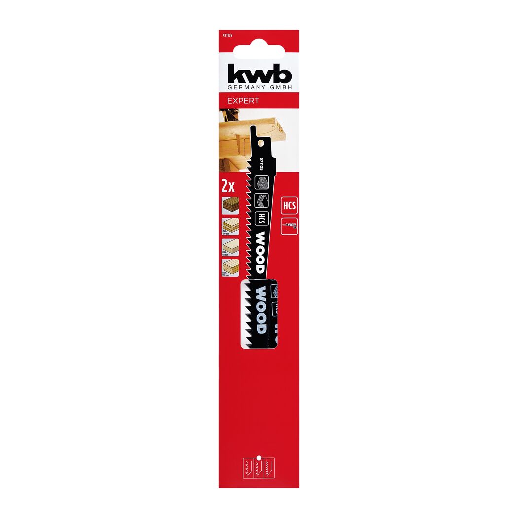 HCS-Säbelsägeblätter für Holz 153 mm 2 Stück