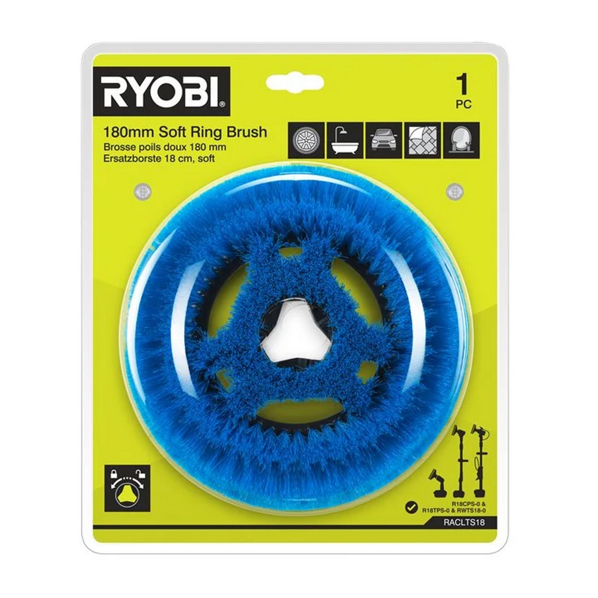 Blaue Ringbürste in Verpackung