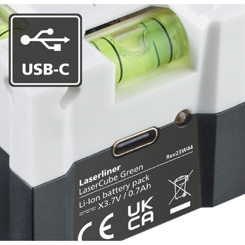 Laserwasserwaage mit USB-C Anschluss