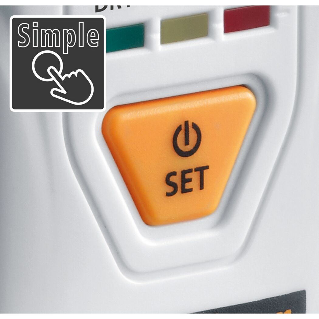 orangener SET Knopf