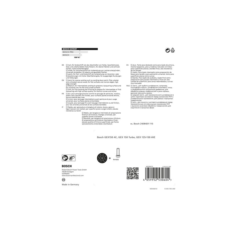 Multiloch-Schleifblatt mit Schleifteller