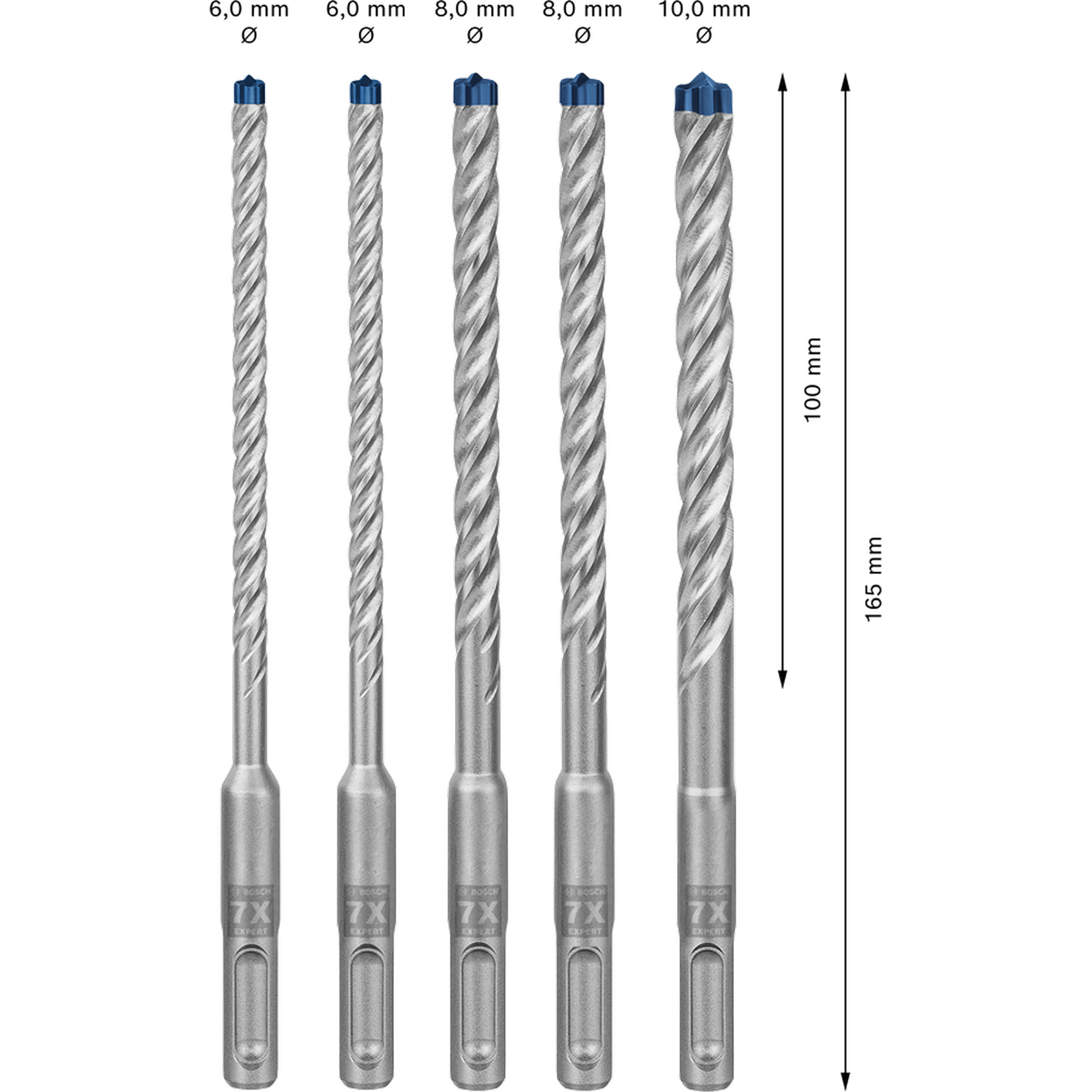 Hammerbohrer-Set 'EXPERT SDS plus-7X' Ø 6-10 mm 5-teilig