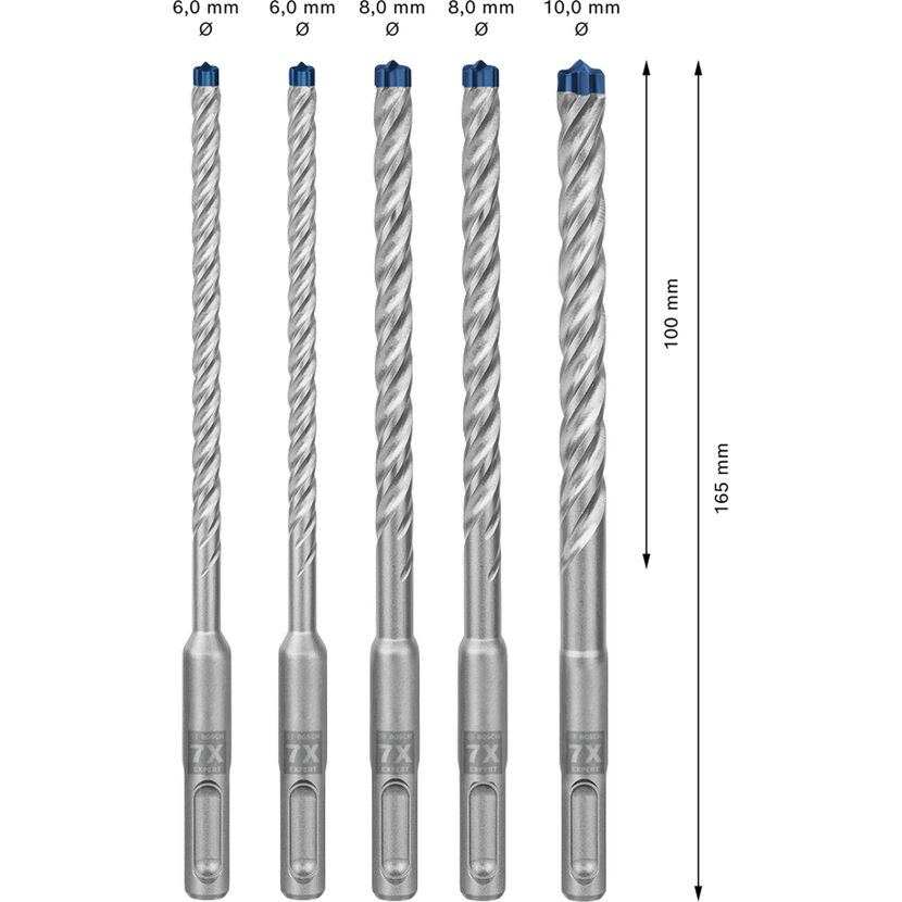 Hammerbohrer-Set 'EXPERT SDS plus-7X' Ø 6-10 mm 5-teilig