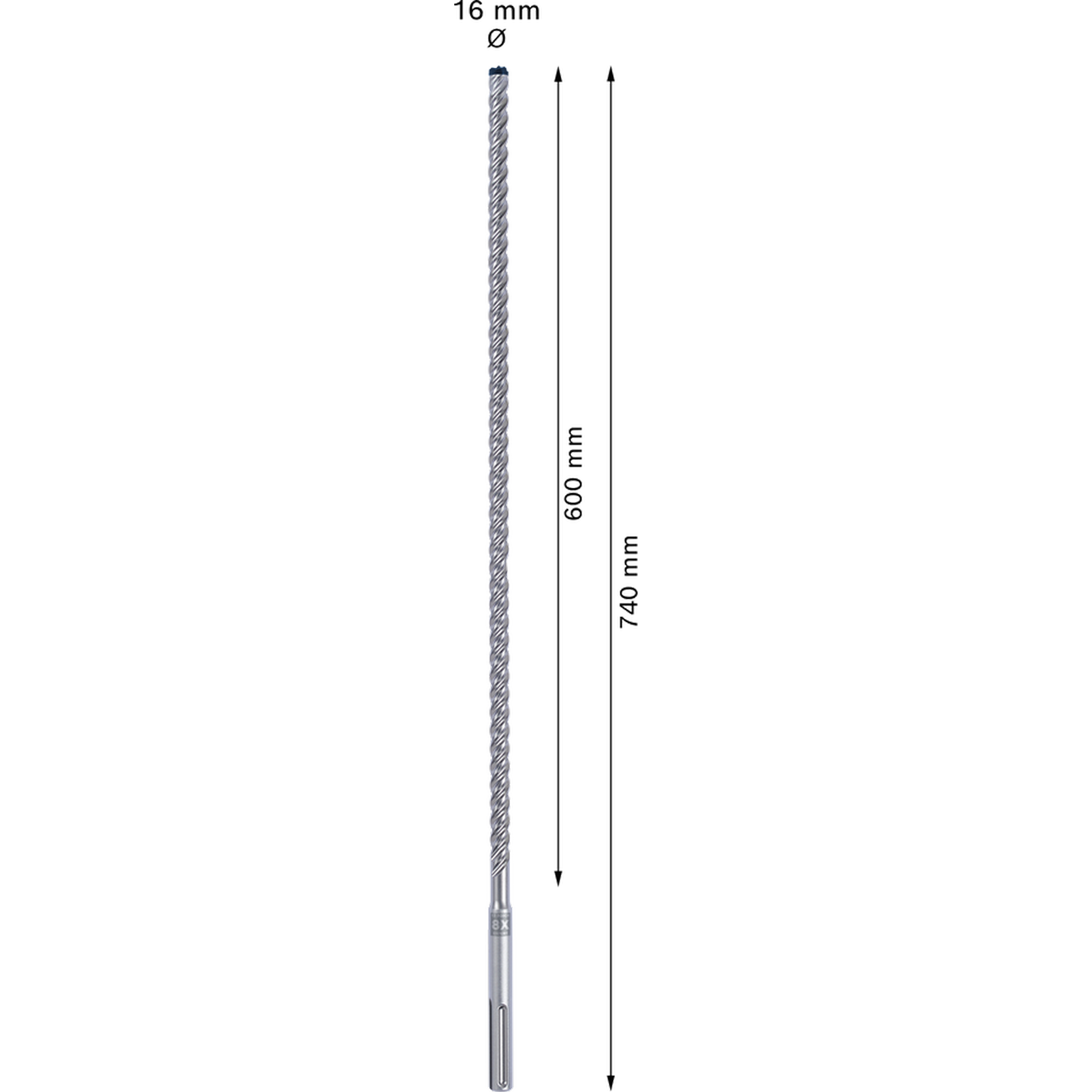 Hammerbohrer 'EXPERT SDS max-8X' 16 x 600 x 740 mm