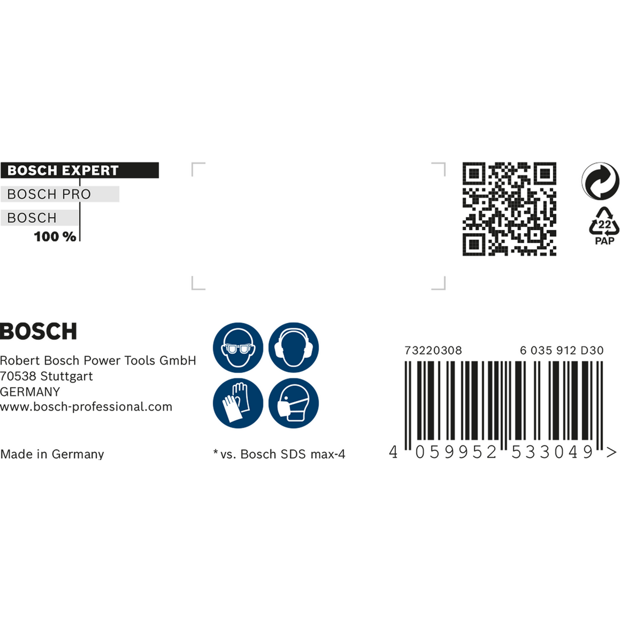 Hammerbohrer 'EXPERT SDS max-8X' 20 x 600 x 720 mm