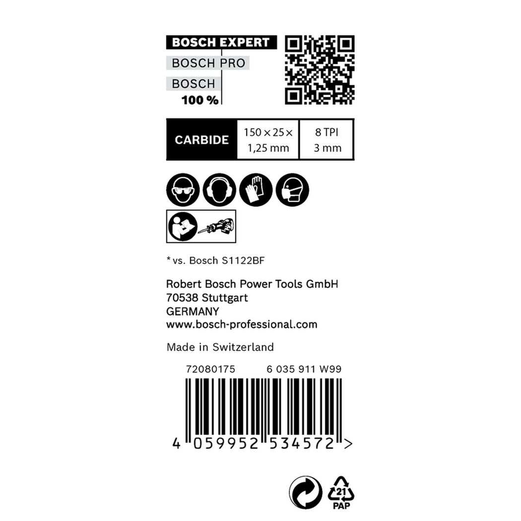 Säbelsägeblatt 'Expert Thick Tough Metal S955 CHC' 150 mm, 10 Stück