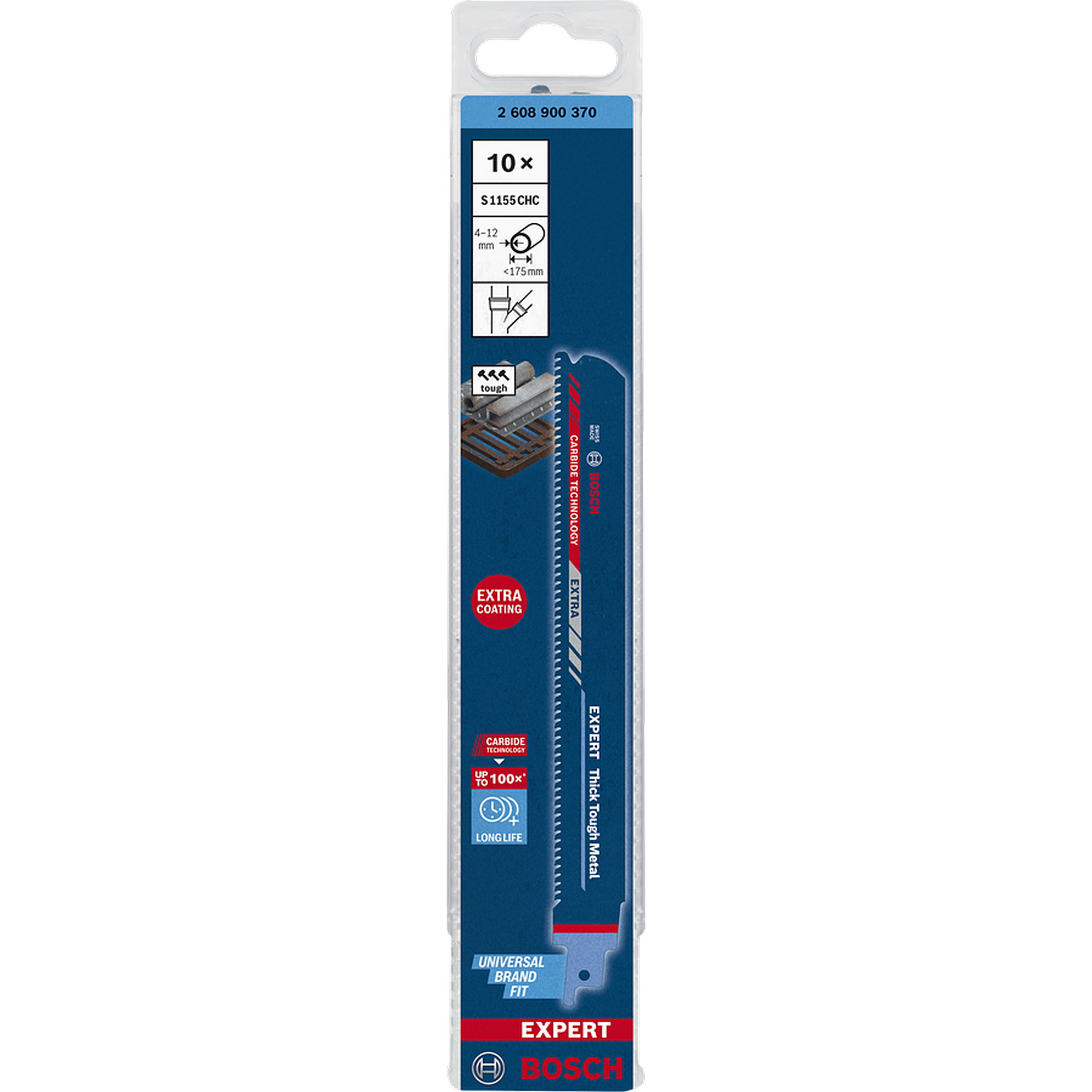 Säbelsägeblatt 'Expert Thick Tough Metal S1155 CHC' 225 mm, 10 Stück