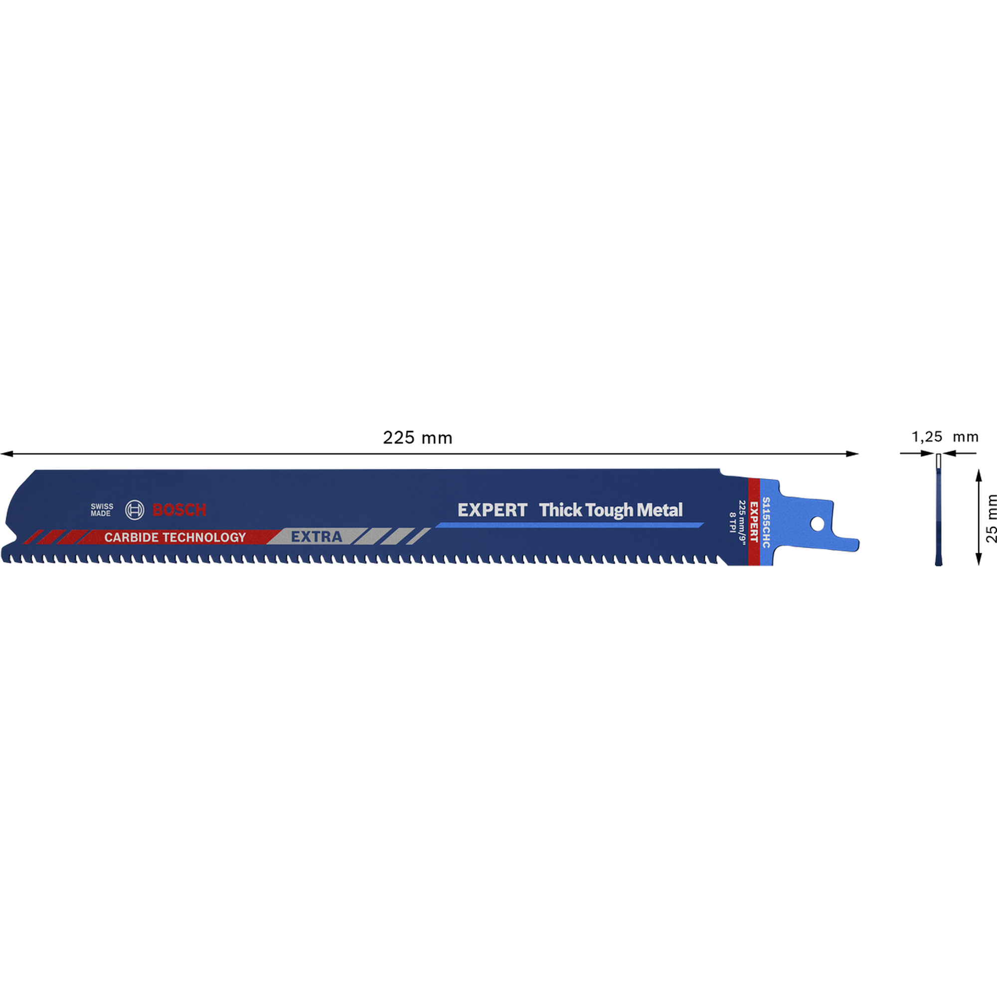 Säbelsägeblatt 'Expert Thick Tough Metal S1155 CHC' 225 mm, 10 Stück