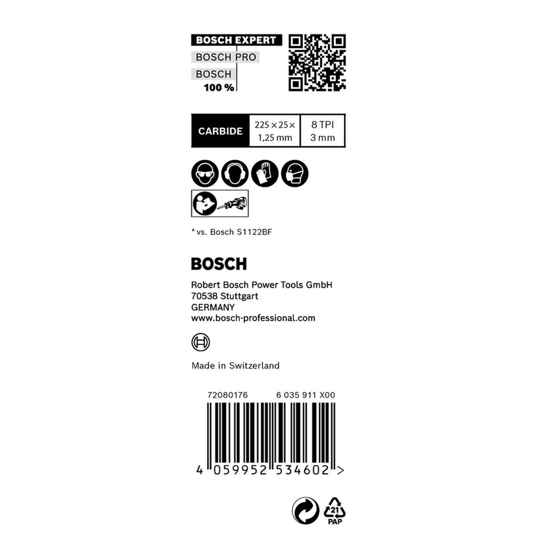 Säbelsägeblatt 'Expert Thick Tough Metal S1155 CHC' 225 mm, 10 Stück