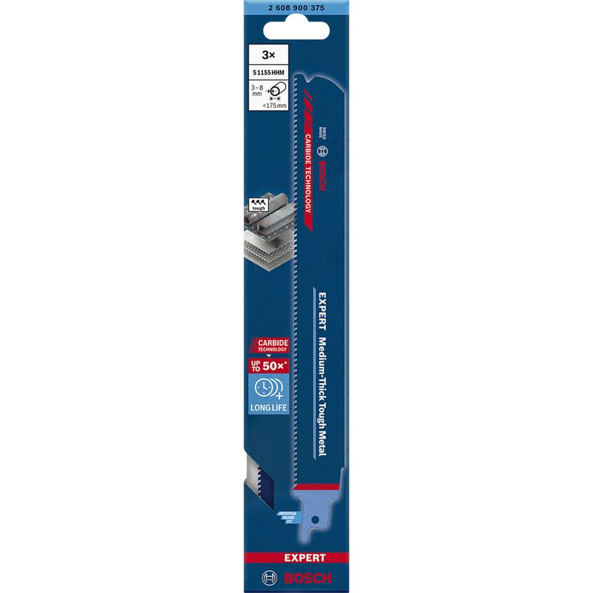 Säbelsägeblatt 'Expert Thick Tough Metal S1155 HHM' 225 mm, 3 Stück