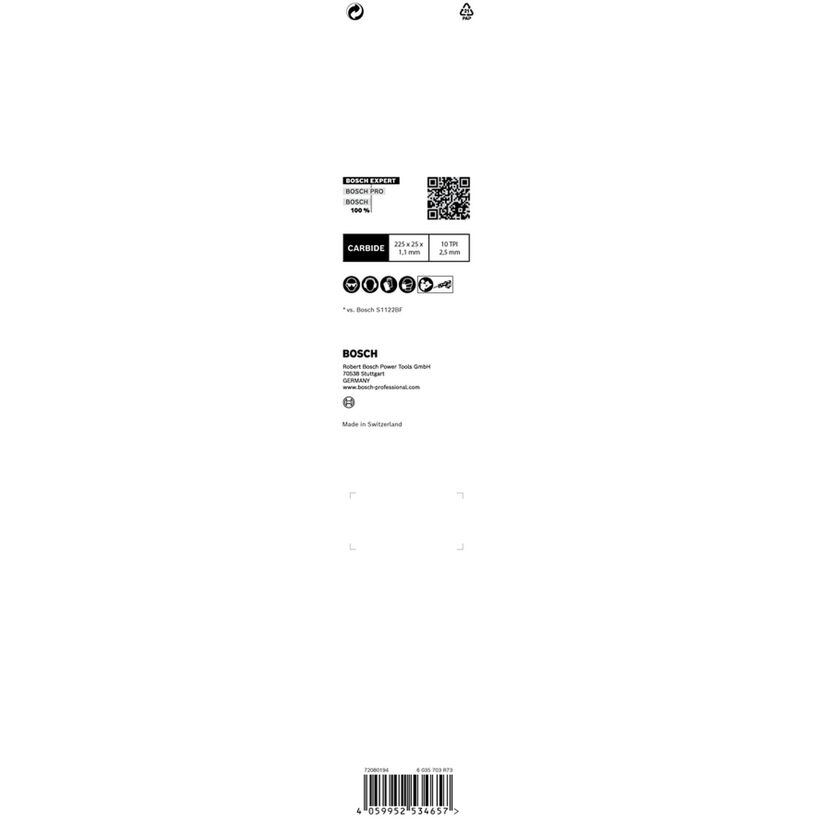 Säbelsägeblatt 'Expert Thick Tough Metal S1155 HHM' 225 mm, 3 Stück