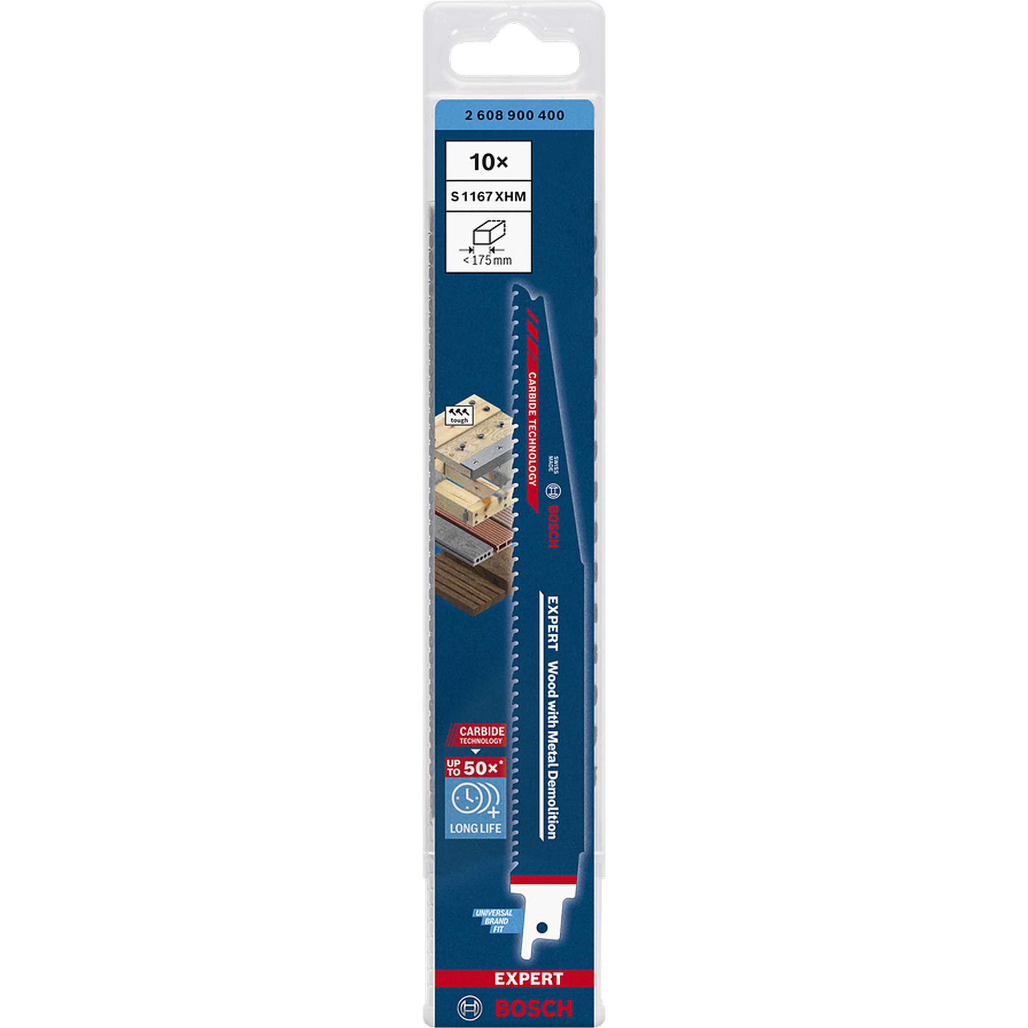 Säbelsägeblatt 'Expert Wood with Metal Demolition S1167 XHM' 225 mm, 10 Stück