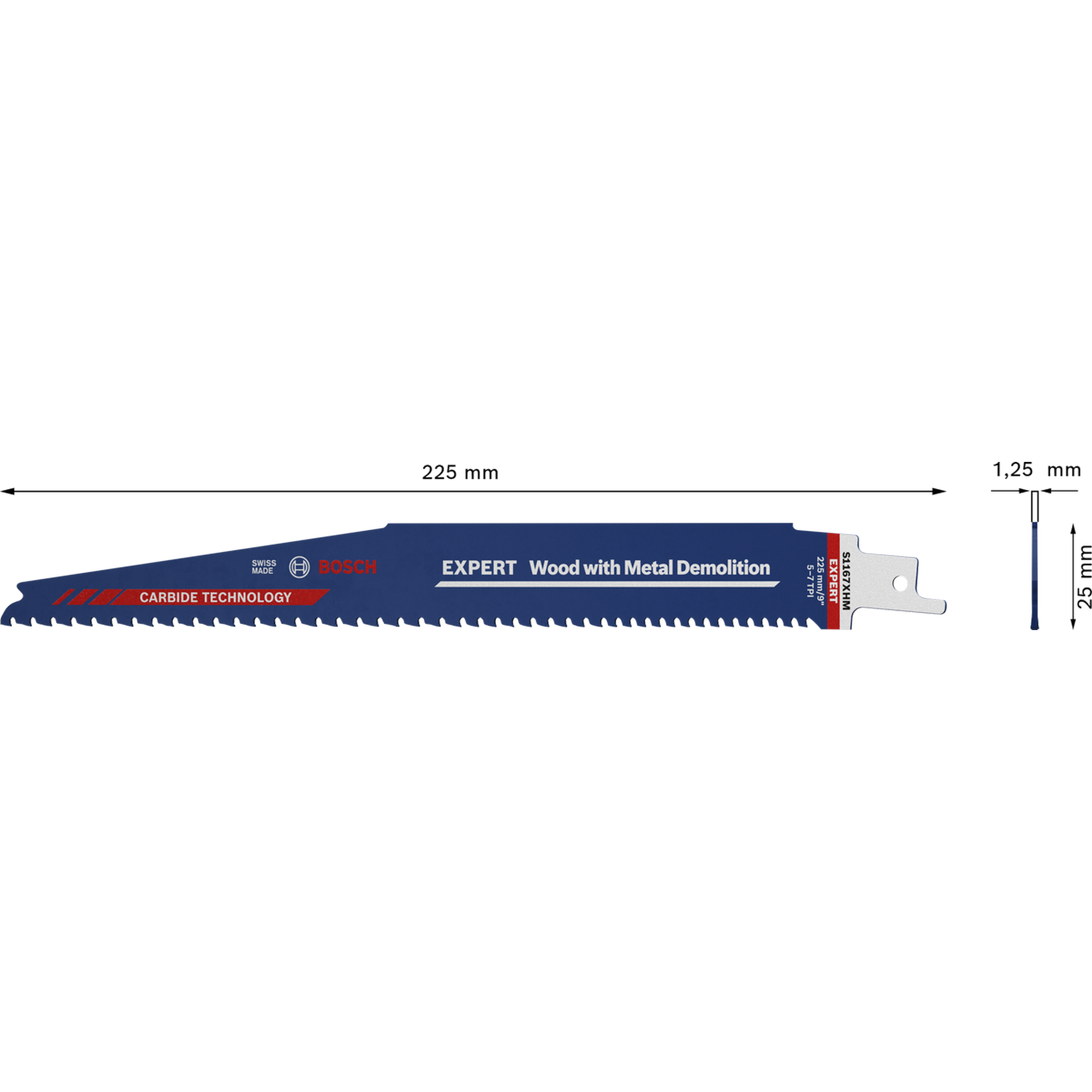 Säbelsägeblatt 'Expert Wood with Metal Demolition S1167 XHM' 225 mm, 10 Stück