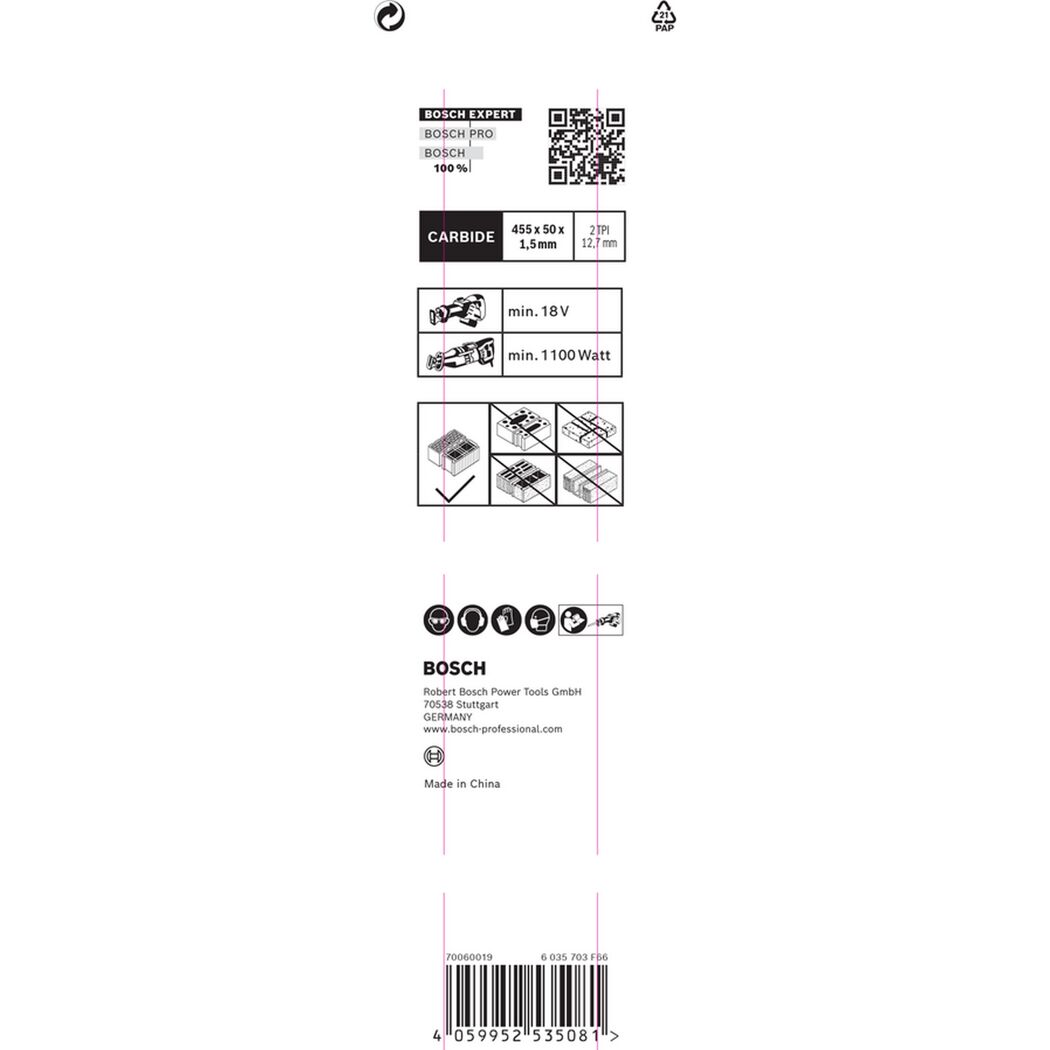 Säbelsägeblatt 'Expert Hollow Brick S2243 HM' 455 mm
