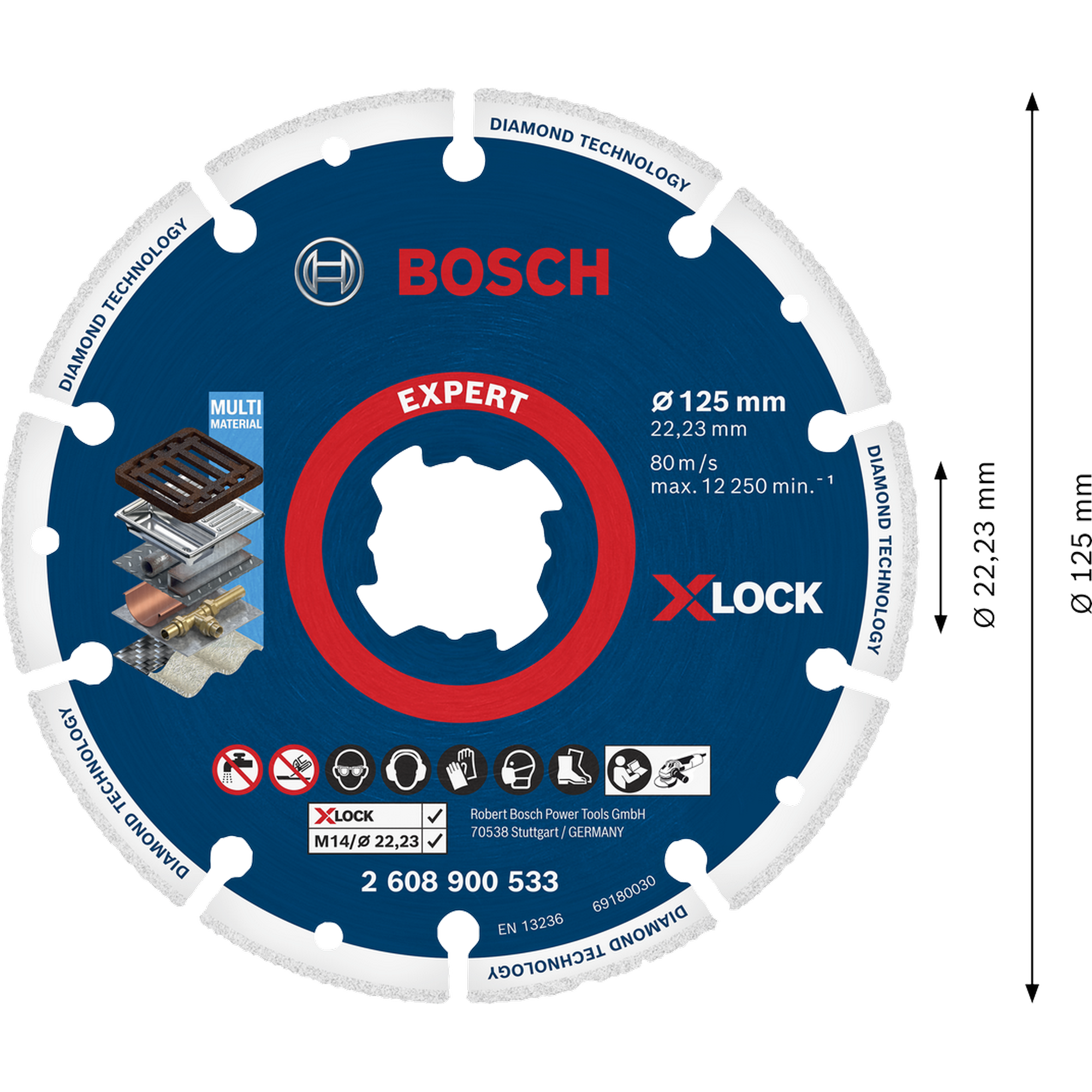 Diamanttrennscheibe 'EXPERT X-LOCK' Ø 125 mm