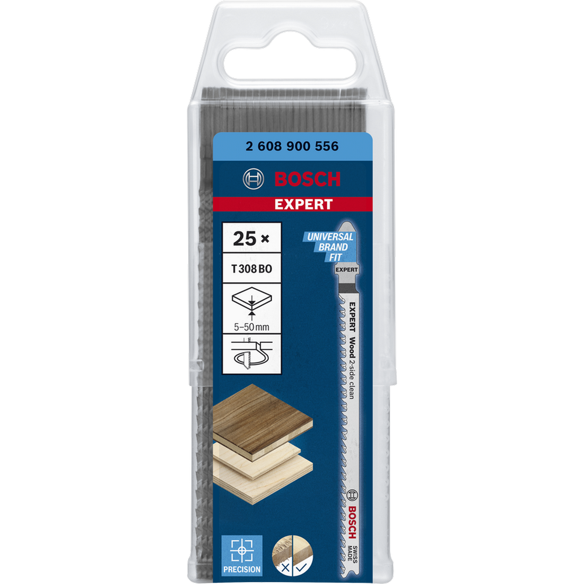 Stichsägeblatt-Set 'Expert Wood 2-side clean T308 BO' 25 Stück