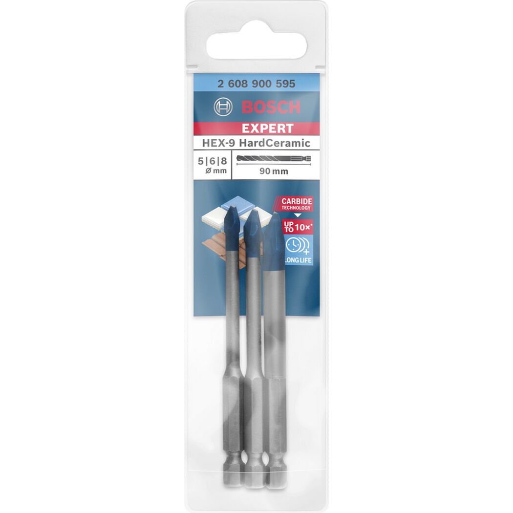 Bohrer-Set 'EXPERT HardCeramic HEX-9' Ø 5-8 mm 3-teilig
