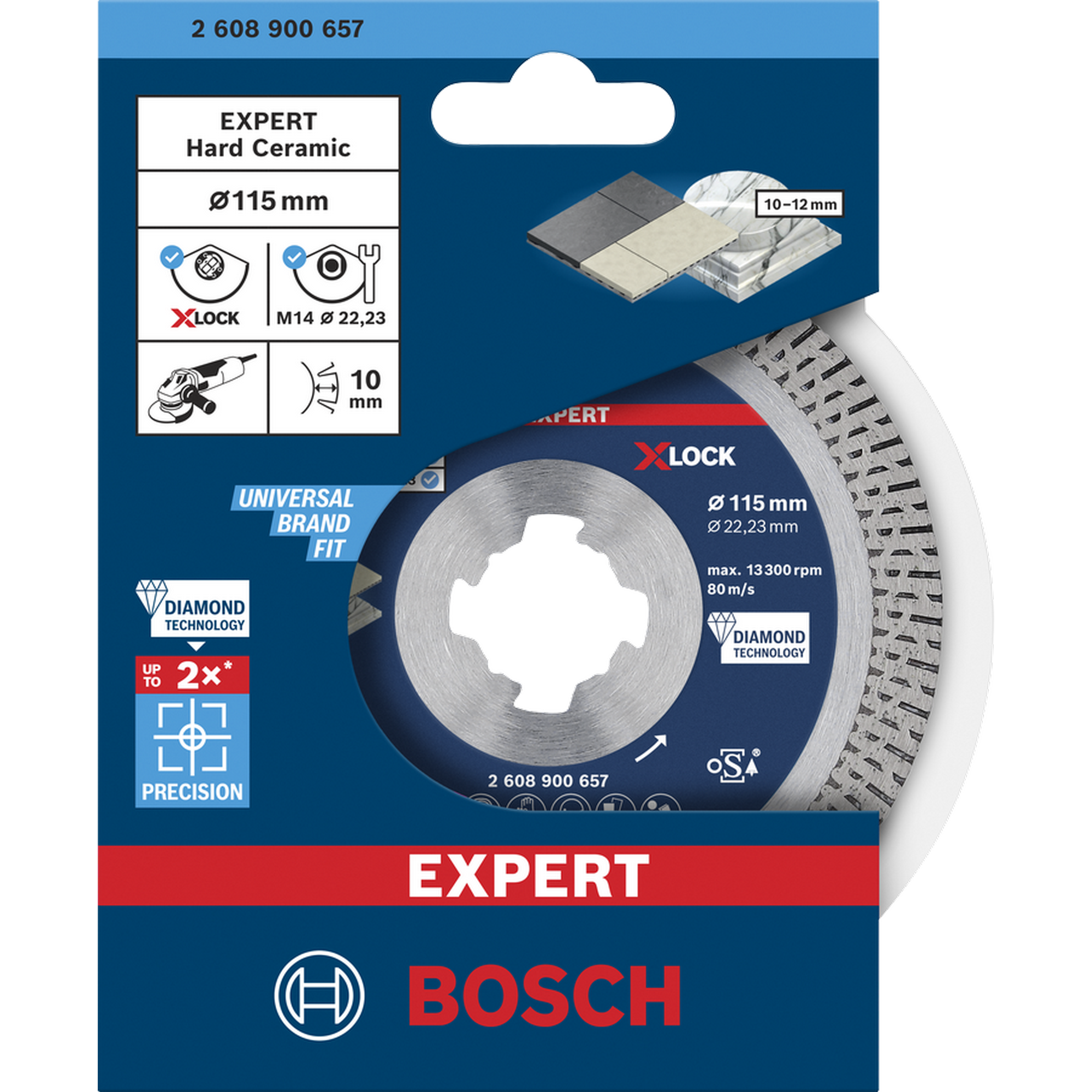 Diamanttrennscheibe 'EXPERT HardCeramic X-LOCK' Ø 115 x 22.23 x 1.4 x 10 mm