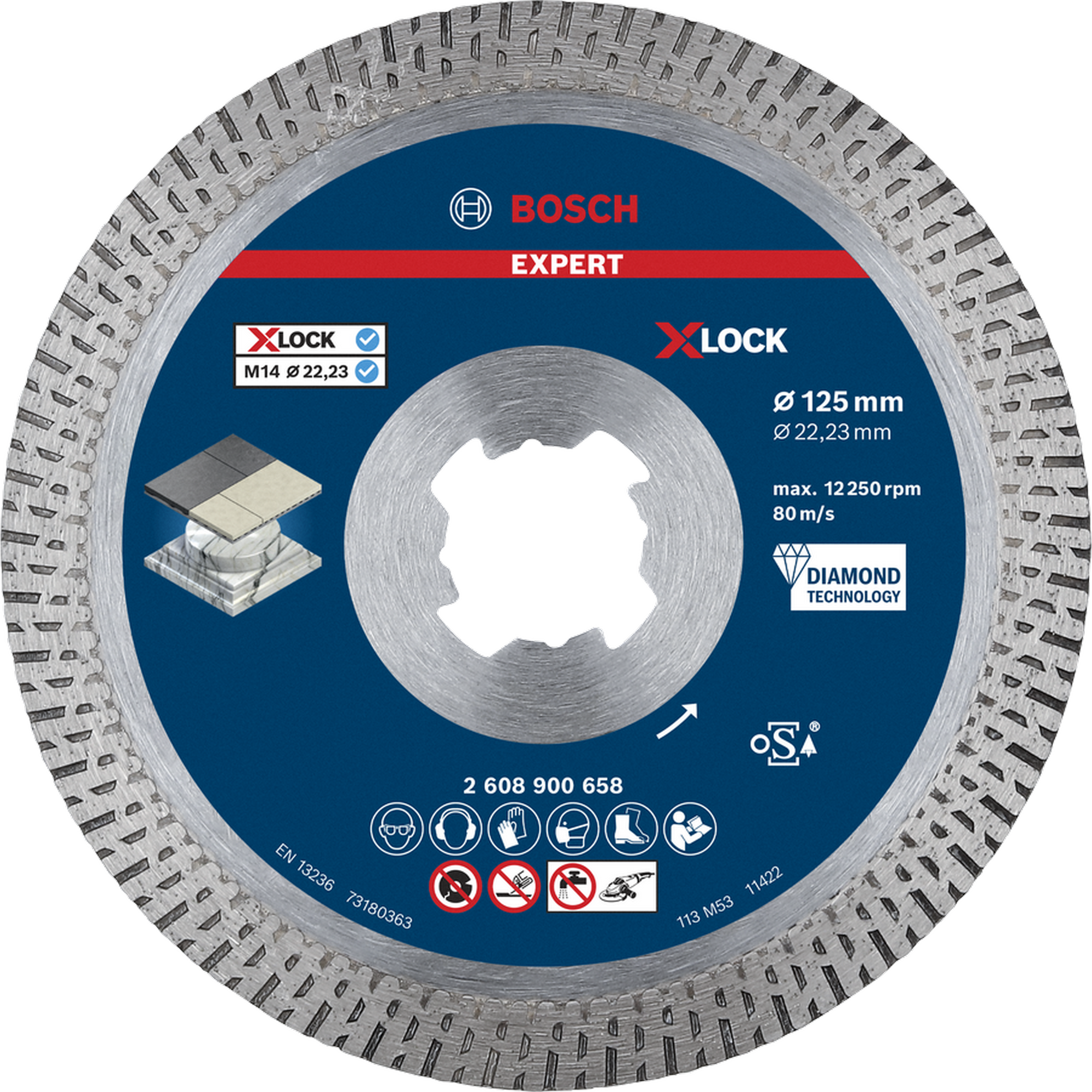 Diamanttrennscheibe 'EXPERT HardCeramic X-LOCK' Ø 125 mm