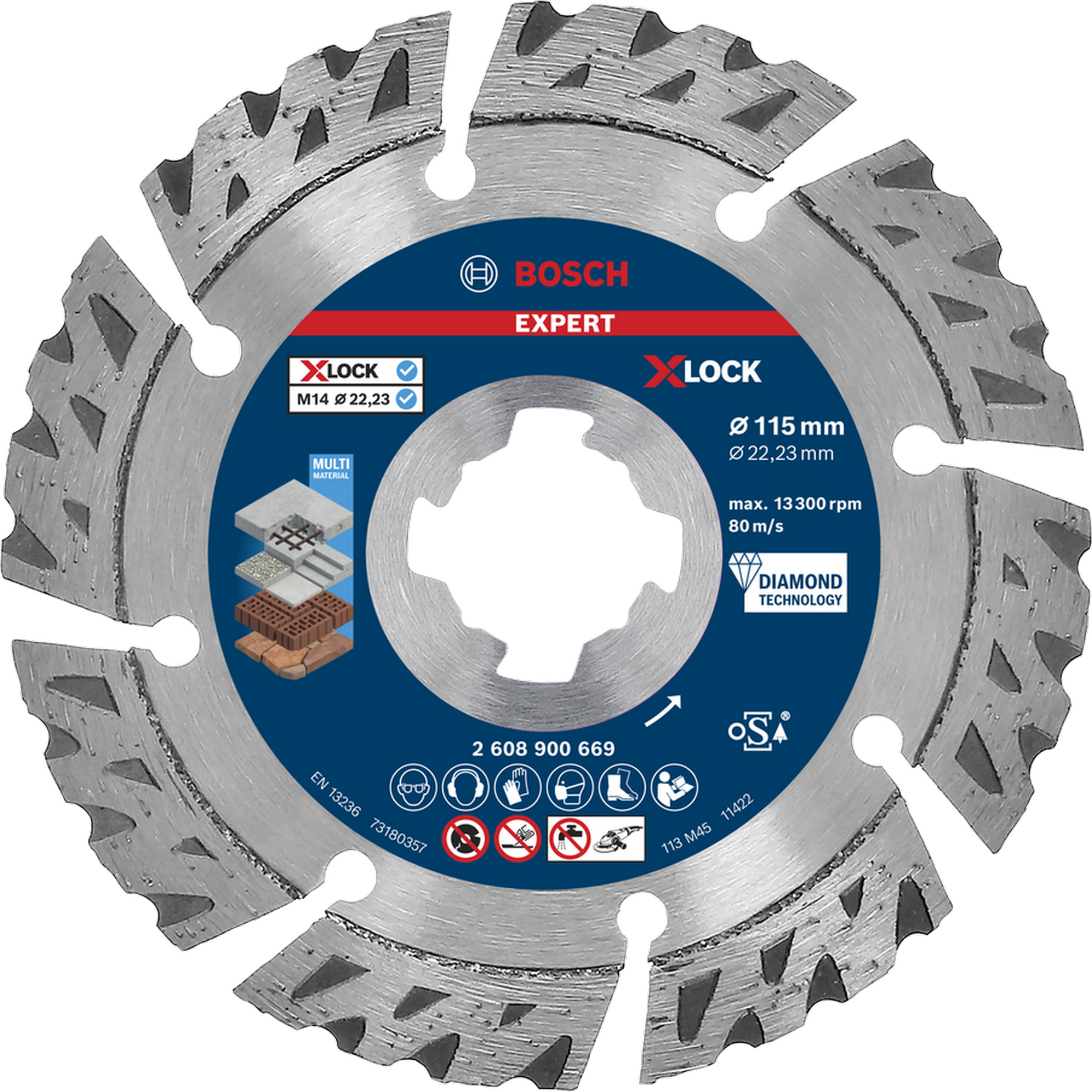 Diamanttrennscheibe 'EXPERT MultiMaterial X-LOCK' Ø 115 mm