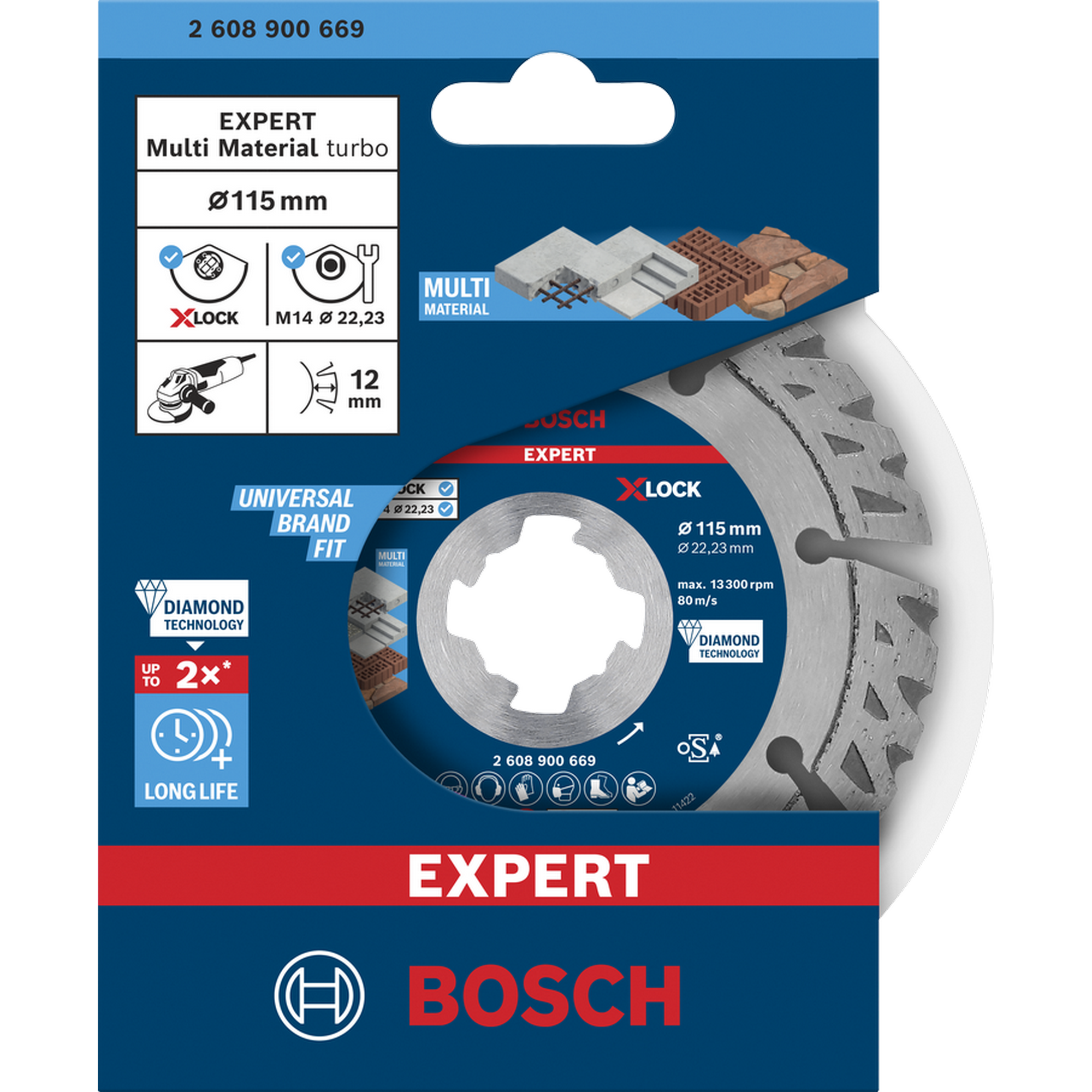 Diamanttrennscheibe 'EXPERT MultiMaterial X-LOCK' Ø 115 mm