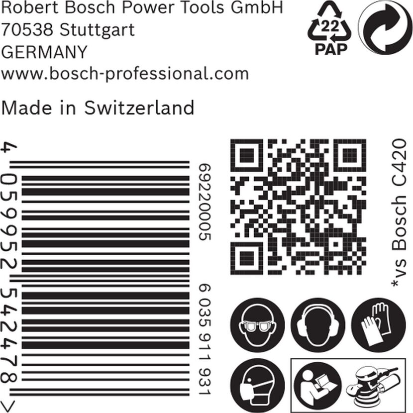 Barcode und QR Code, Bosch, Sicherheitshinweise