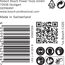 Barcode und QR-Code, Warnhinweise für Gehörschutz, Schutzbrille, Atemschutzmaske, Schutzhandschuhe und Betriebsanleitung, Schleifmaschine