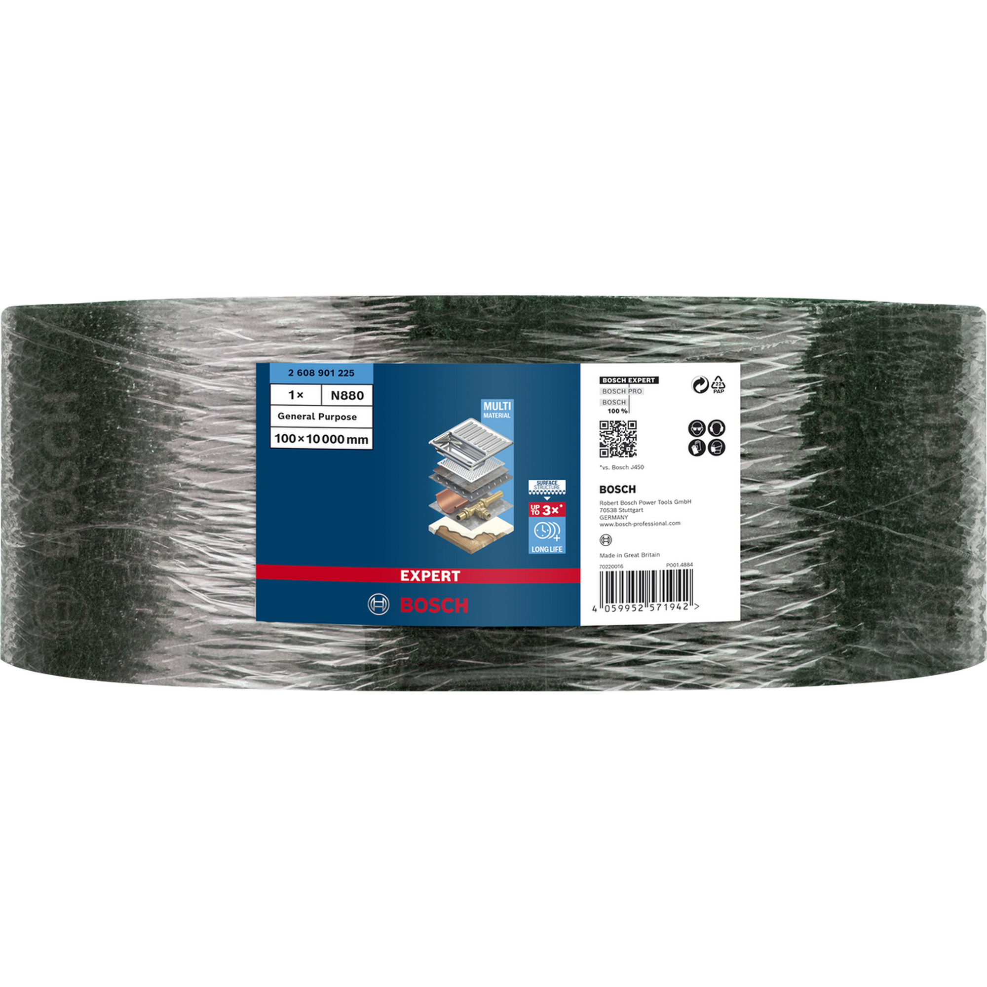 Vliesrolle 'Expert N880' zum Handschleifen 10 m x 10 mm