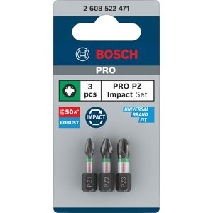 Schrauberbit-Set 'Pro PZ Impact' PZ1/PZ2/PZ3 x 25 mm, 3-teilig