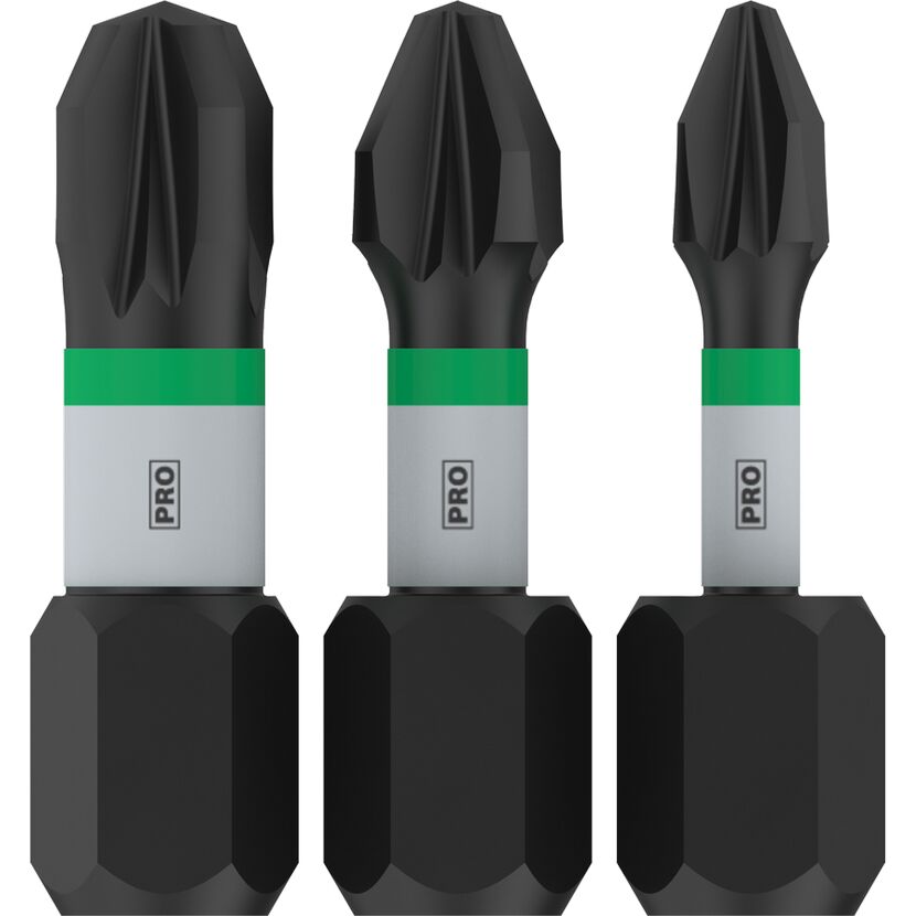 Schrauberbit-Set 'Pro PZ Impact' PZ1/PZ2/PZ3 x 25 mm, 3-teilig