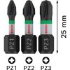 Schrauberbit-Set 'Pro PZ Impact' PZ1/PZ2/PZ3 x 25 mm, 3-teilig