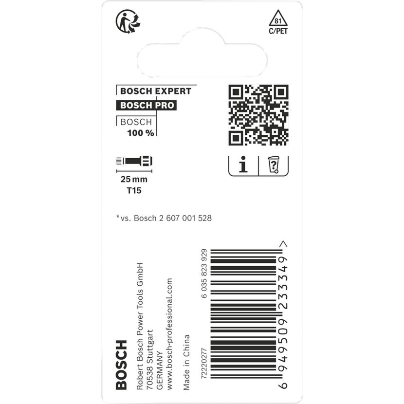 Schrauberbit 'Pro Torx Impact' T15, 25 mm 2-teilig