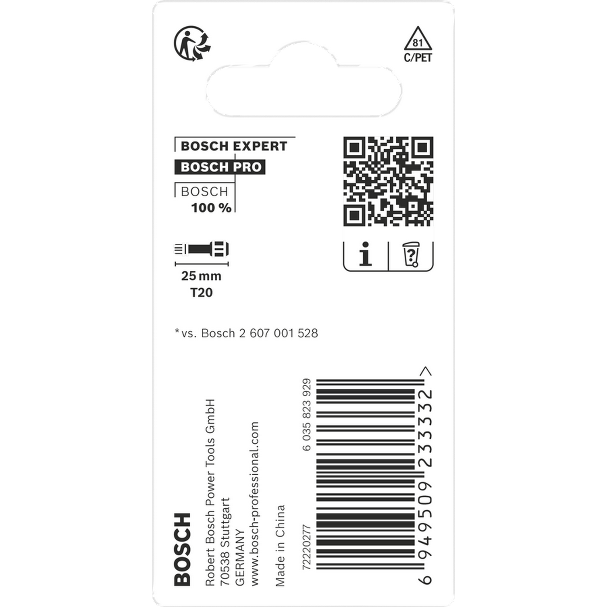 Schrauberbit 'Pro Torx Impact' T20, 25 mm 2-teilig