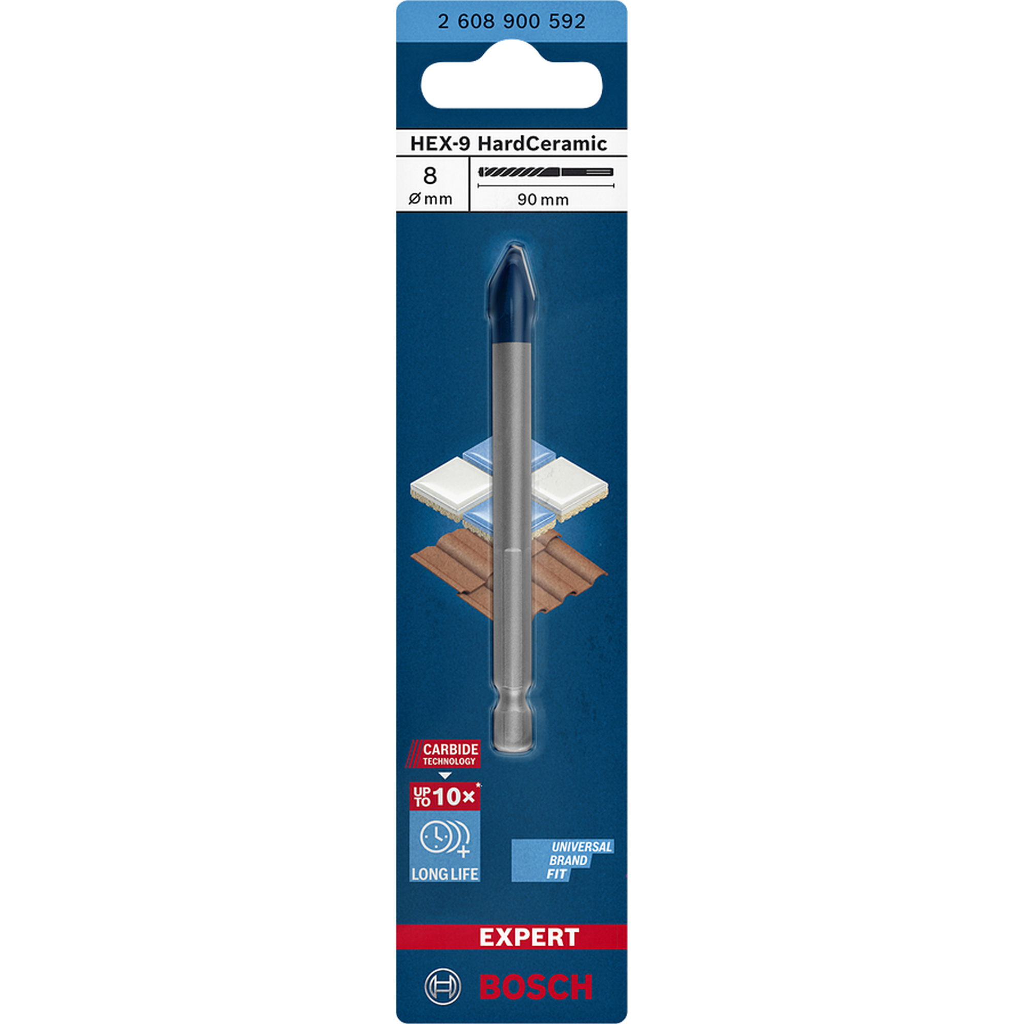 HardCeramic Bohrer 'EXPERT HEX-9' 8 x 90 mm