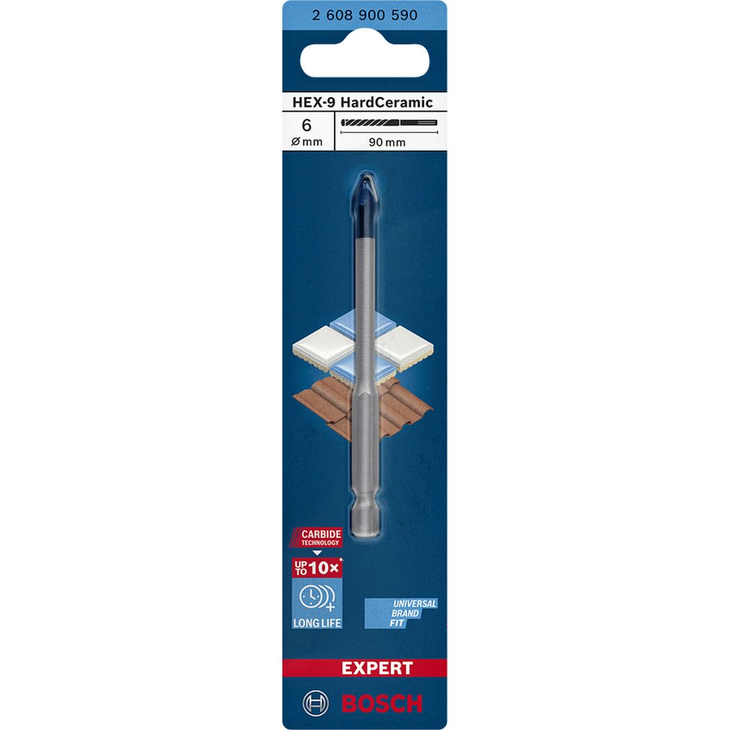HardCeramic Bohrer 'EXPERT HEX-9' 6 x 90 mm