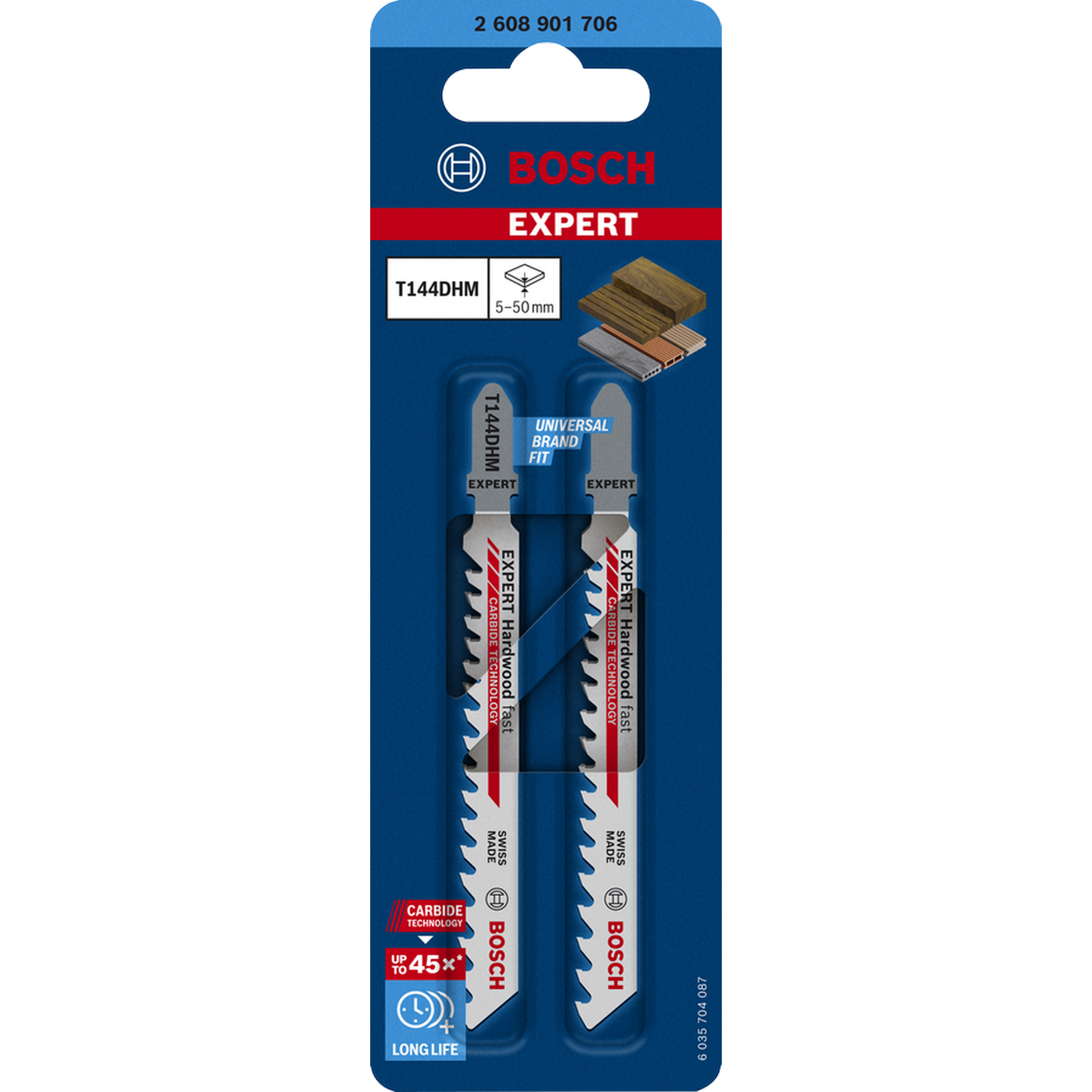 Stichsägeblatt 'Expert Hardwood Fast T144DHM' 100 mm, 2 Stück