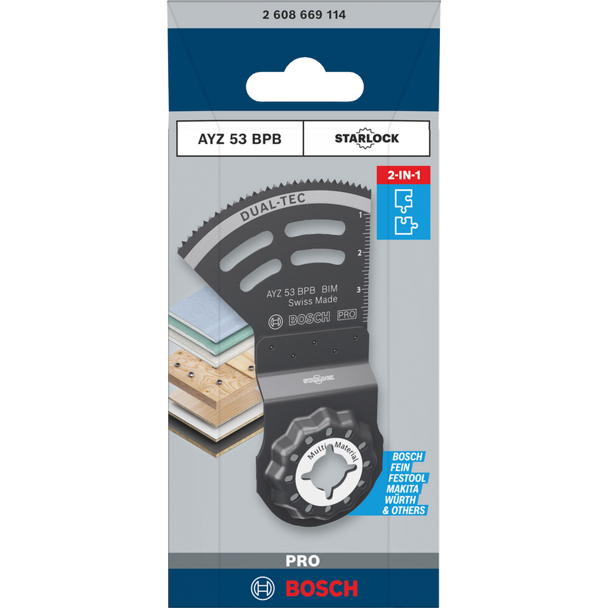 Sägeblatt für Multifunktionswerkzeuge 'PRO AYZ 53 BPB' 53 x 40 mm