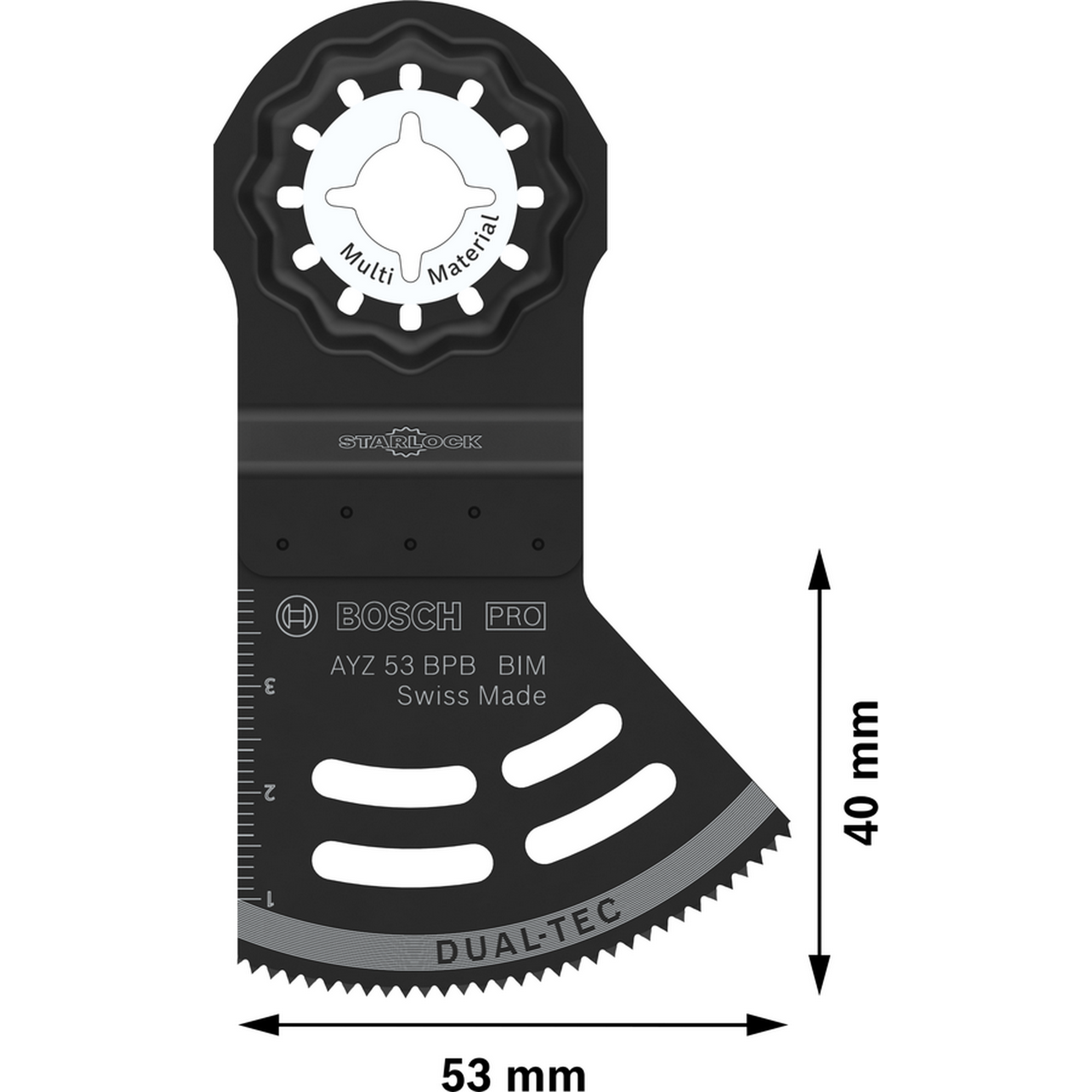 Sägeblatt für Multifunktionswerkzeuge 'PRO AYZ 53 BPB' 53 x 40 mm