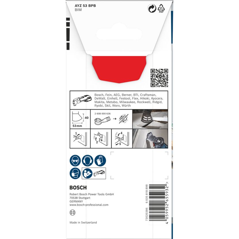Sägeblatt für Multifunktionswerkzeuge 'PRO AYZ 53 BPB' 53 x 40 mm