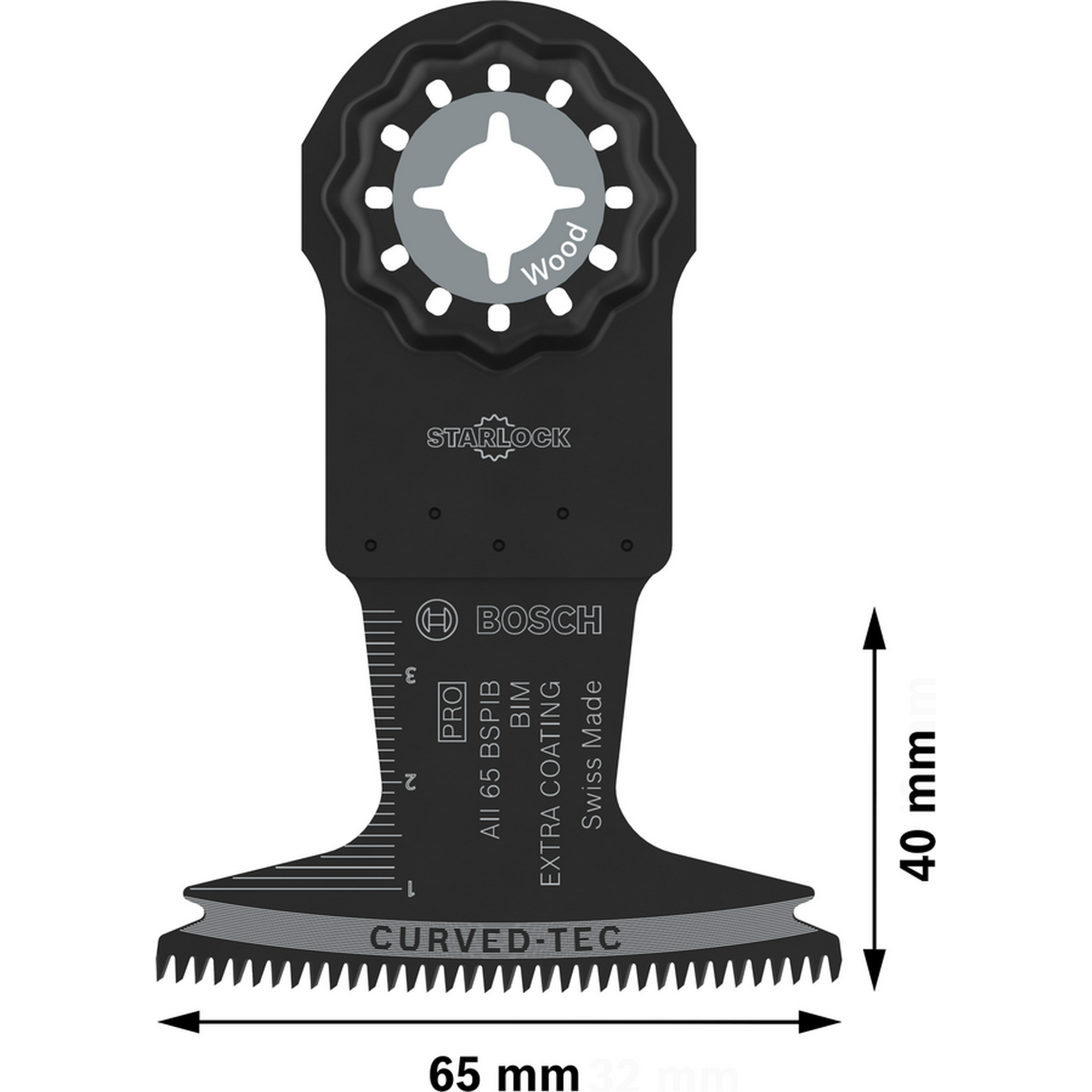 Sägeblatt für Multifunktionswerkzeuge 'PRO AII 65 BSPIB' 65 x 40 mm