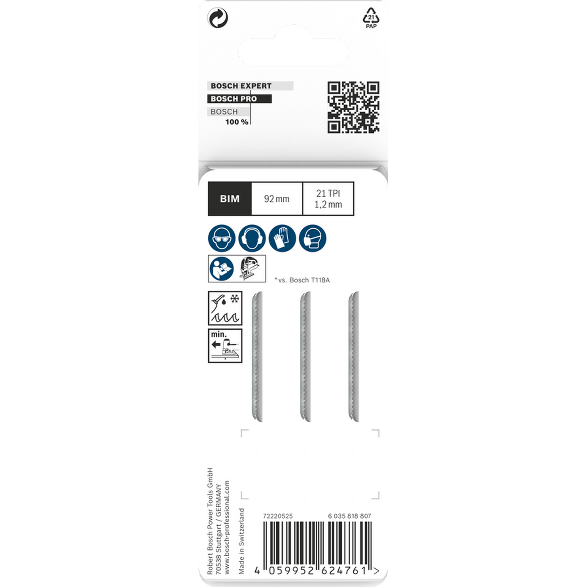 Stichsägeblatt 'Pro Metal medium T121AFC' 92 mm, 3 Stück