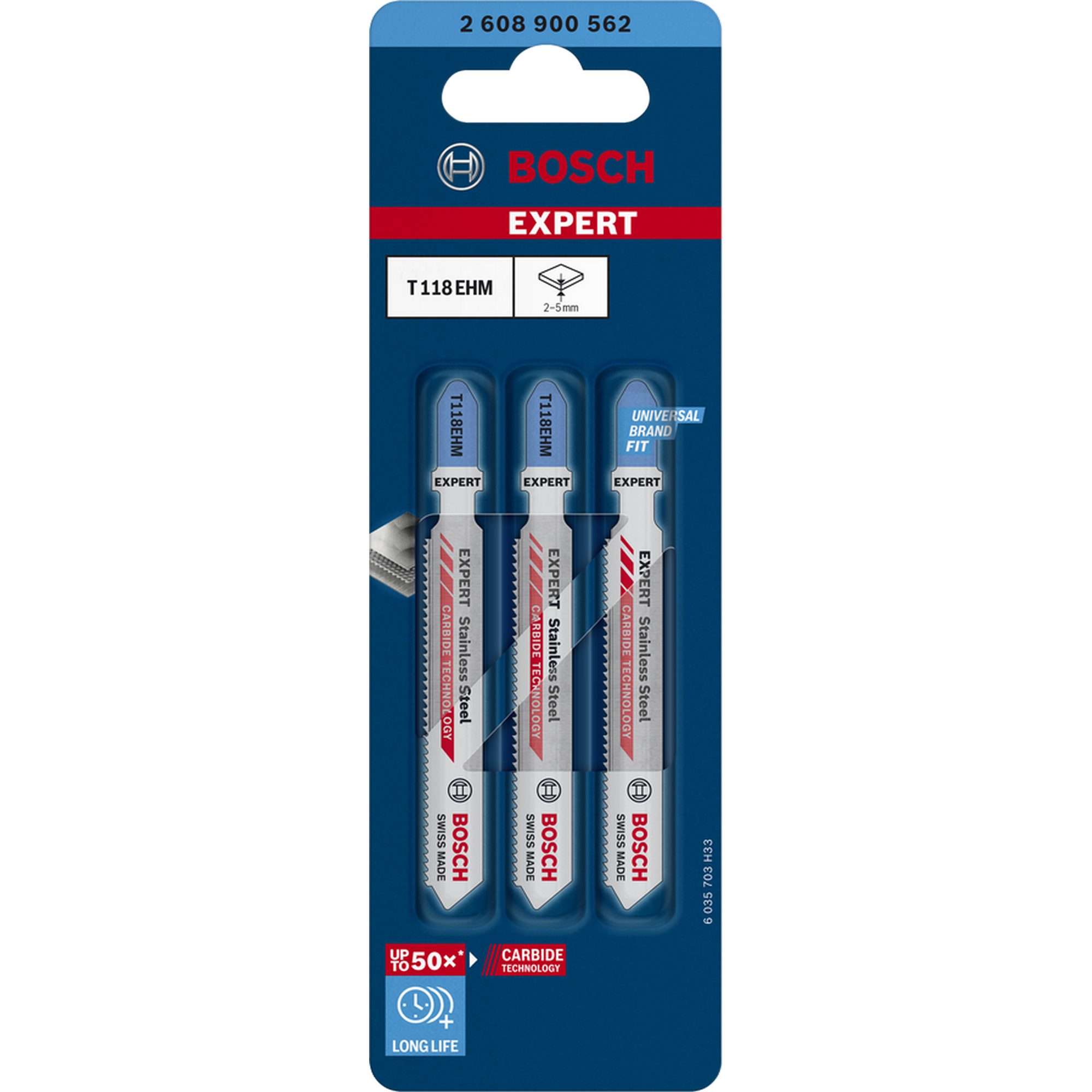 Stichsägeblatt 'Expert Stainless Steel T118 EHM' 3 Stück