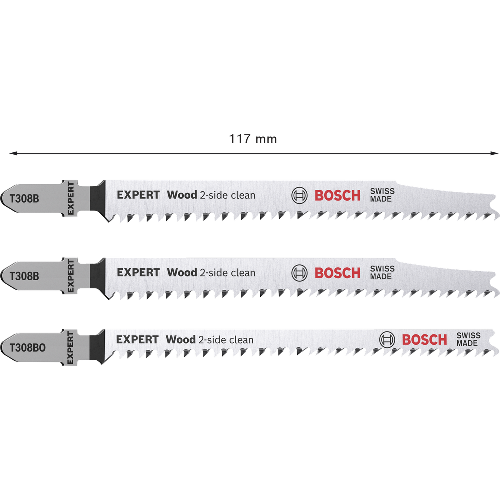 Stichsägeblatt-Set 'Expert Wood 2-side clean T308B/BO' 3-teilig