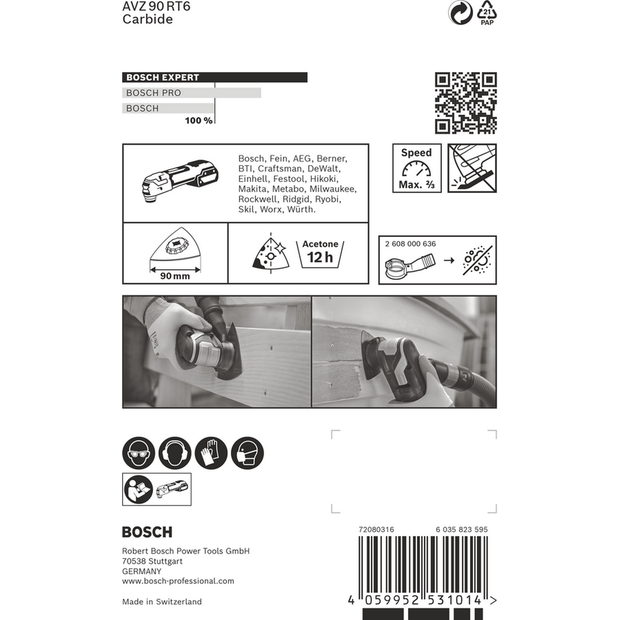 Blatt für Multifunktionswerkzeuge 'EXPERT Sanding Plate AVZ 90 RT6' Ø 90 mm