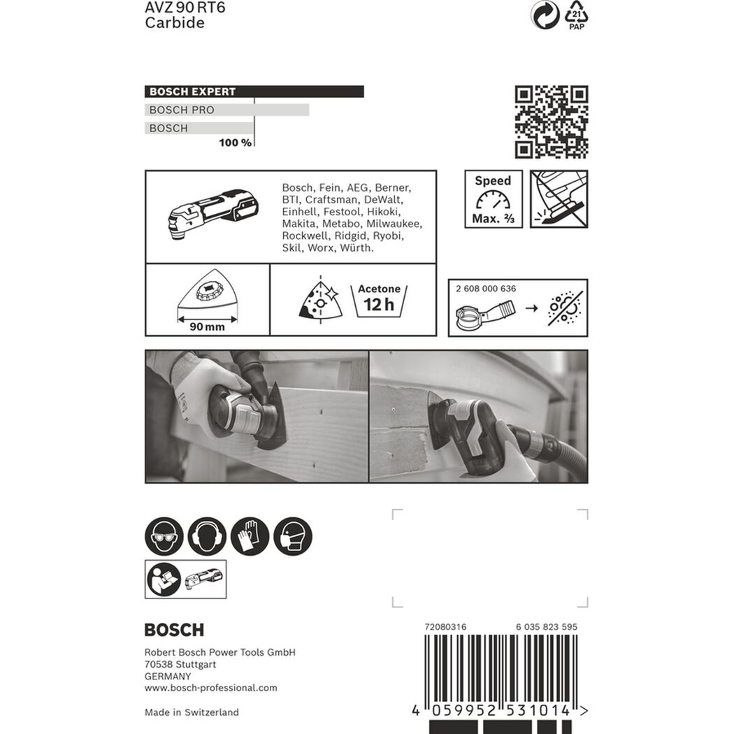 Blatt für Multifunktionswerkzeuge 'EXPERT Sanding Plate AVZ 90 RT6' Ø 90 mm