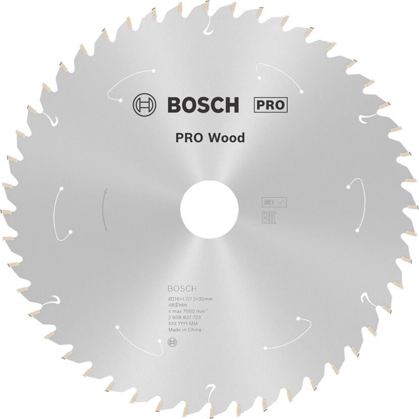 Kreissägeblatt 'Pro Wood cordless' Ø 216 mm, 48 Zähne