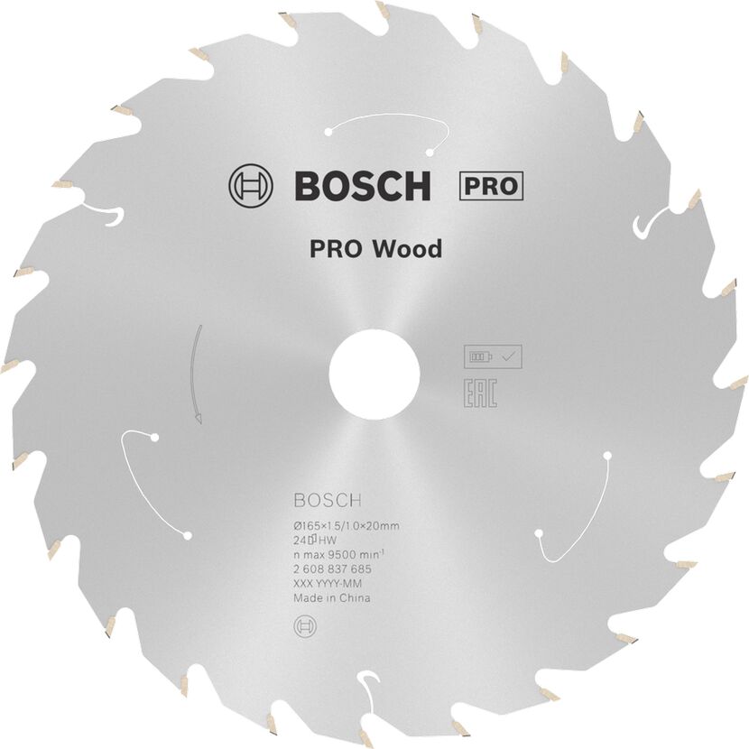Kreissägeblatt 'Pro Wood cordless' Ø 165 mm, 24 Zähne