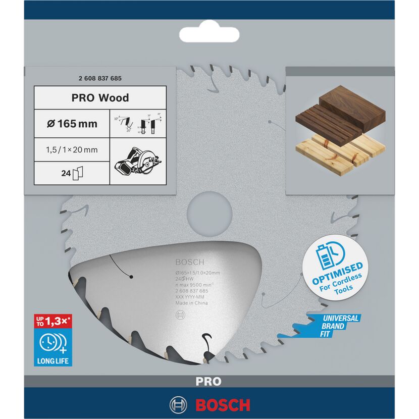 Kreissägeblatt 'Pro Wood cordless' Ø 165 mm, 24 Zähne