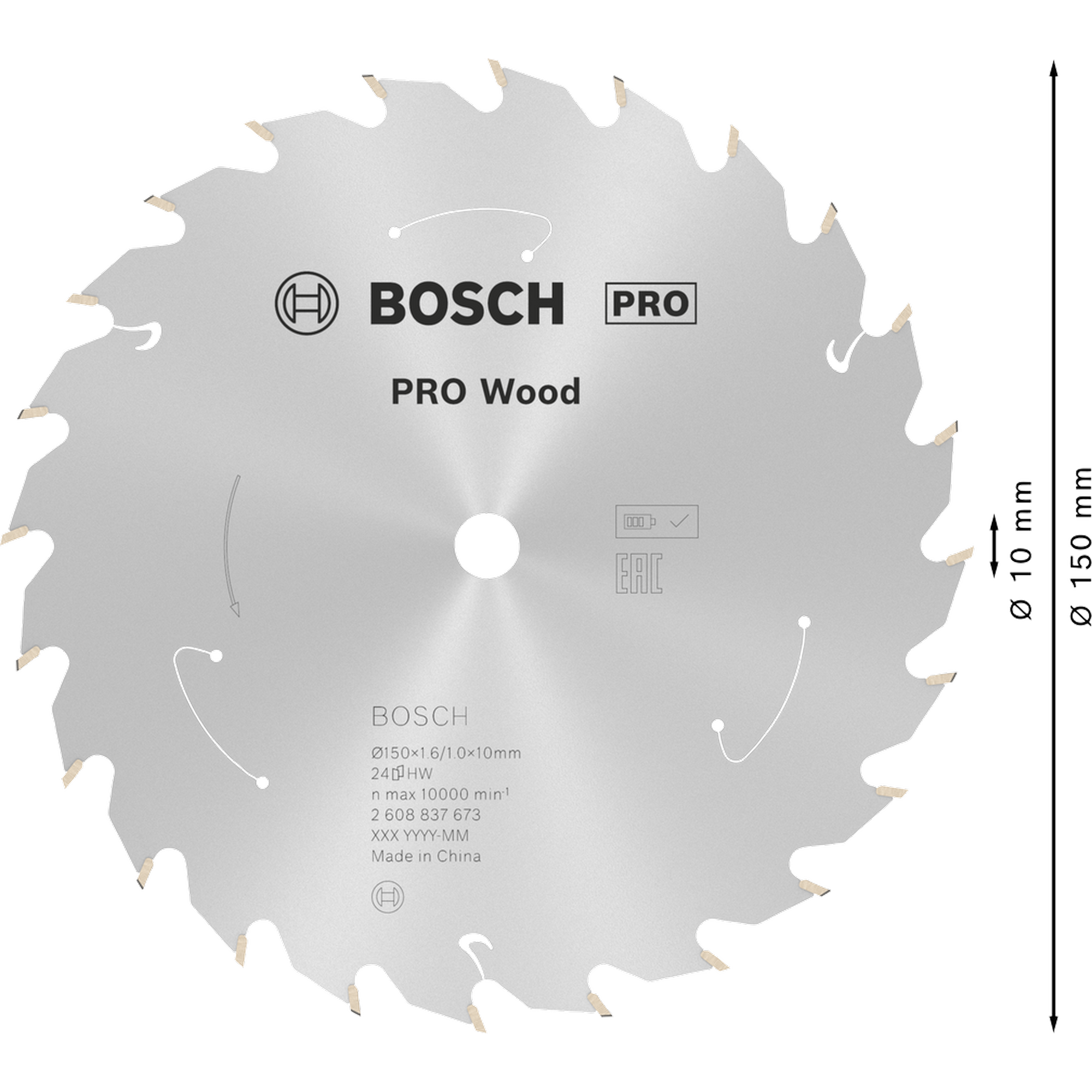 Kreissägeblatt 'Pro Wood cordless' Ø 150 mm, 24 Zähne