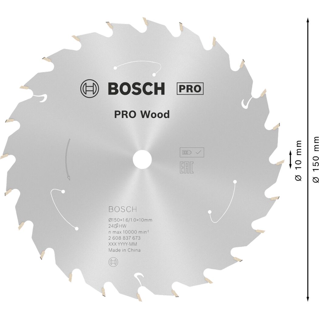 Kreissägeblatt 'Pro Wood cordless' Ø 150 mm, 24 Zähne